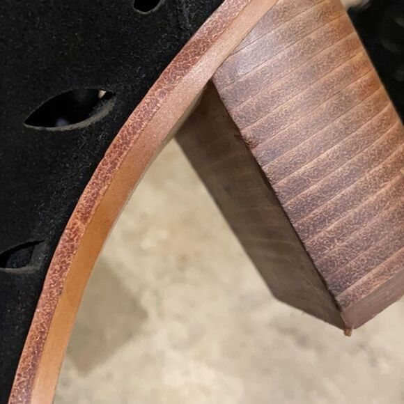 Gianni Bini Black Suede Leather Laser Cut Lace-Up Ankle Booties Size 8M - Picture 14 of 15